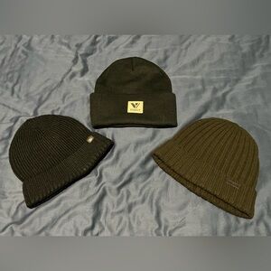 BEANIES / SKULLIES- Three Pack, Black/Army Green
